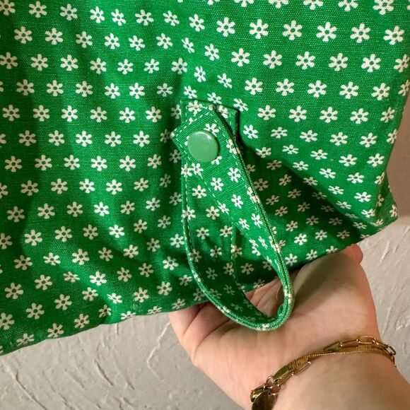 Vintage Y2K Lands' End Green Floral Shopper Tote Bag - Picture 7 of 9